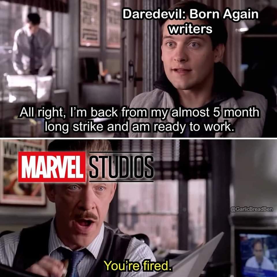 Retrophilb's tweet image. #DaredevilBornAgain #writerstrike  #bestmemeever