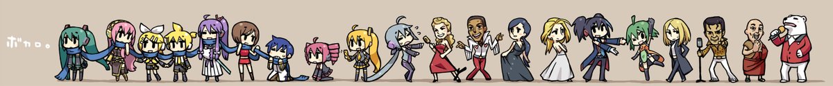 秋月律子 ,星井美希 ,如月千早 ,三浦あずさ ,音無小鳥 ,高槻やよい 「#とにかくワチャーッと集合してる絵を晒す見た人もやる」|CHANxCOのイラスト
