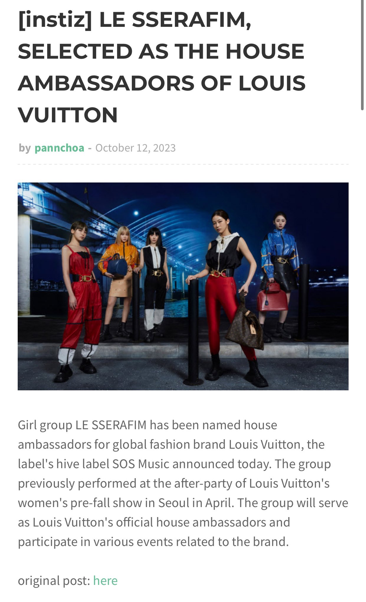 LE SSERAFIM New Louis Vuitton House Ambassadors
