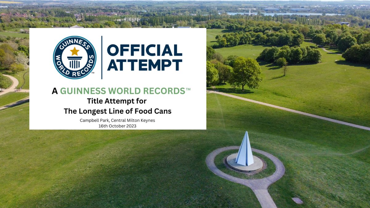 Tomorrow, <a href="/mkfoodbank/">MK Food Bank</a> will be attempting to smash the <a href="/GWR/">Guinness World Records</a> Attempt of 'The Longest Line of Food Cans' at Campbell Park 🥫

Everyone is invited to join and celebrate, with plenty of entertainment, food and drink to enjoy from 12:30-3:30pm.

Find out more ➡️ ow.ly/Hrm250PWnmX