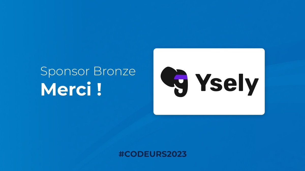 codeursenseine's tweet photo. 💙 Cette année, nous comptons également @ysely_io parmi nos sponsors ! ❤️ 

Merci de nous soutenir pour cette nouvelle édition !

#codeurs2023

👉 Voir tous nos sponsors : https://t.co/ZH0NrfTSAO

👉 S’inscrire : https://t.co/UwvWUv2P6P https://t.co/64L3qo3vh6