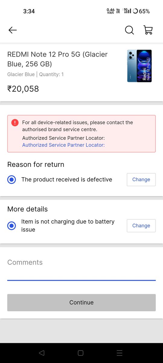 parasv16's tweet photo. @Flipkart you first delay the product delivery and when u deliver it's a defective product and when I try to return it's asking me to go to partner location.

#FlipkartBigBillionDays #flipkartscam @SrBachchan : Sir this is what u endorse? https://t.co/Kq9QcGPhR9