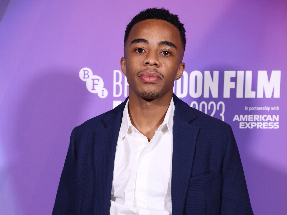 BFI's tweet image. Writer-director George Jaques at yesterday's #LFF premiere of First Feature Competition title, Black Dog. 

He was joined by cast members Leanne Best, Jason Flemyng and Keenan Munn-Francis, as well as special guests including Kit Connor and Kelly Jones.