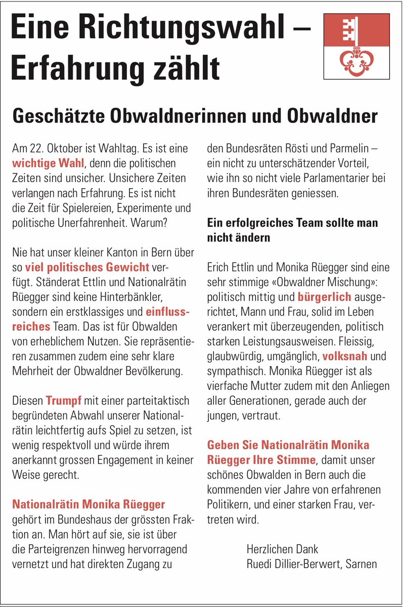 #WahlCH23 #Wahlen2023 #Nationalrat <a href="/Kanton_Obwalden/">Kanton Obwalden</a>