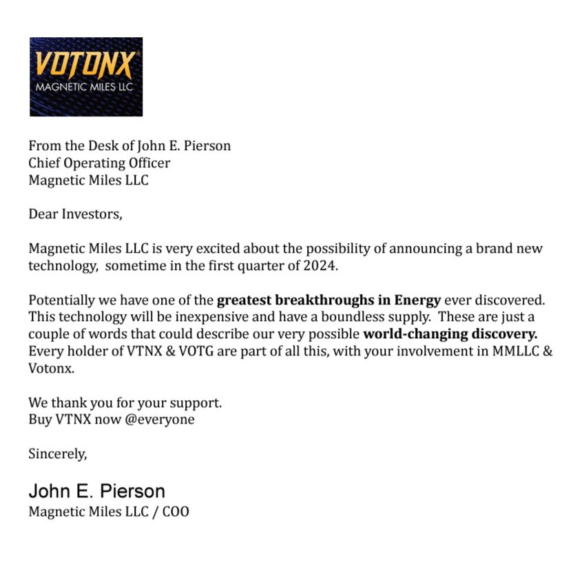Votonx - VTNX tweet media
