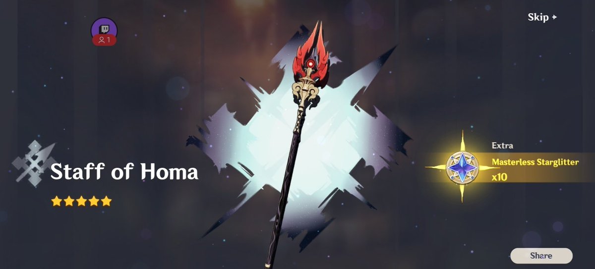 erimurasakiss's tweet photo. aaaaaaaah~ 11 days after getting #HuTao 😭
now i got #staffofhoma her signature weapon 😭🙌

#RNJESUS was really on my side this time 🙇‍♀️
#GenshinImpact #HoYoverse https://t.co/KHEbCpkQmf