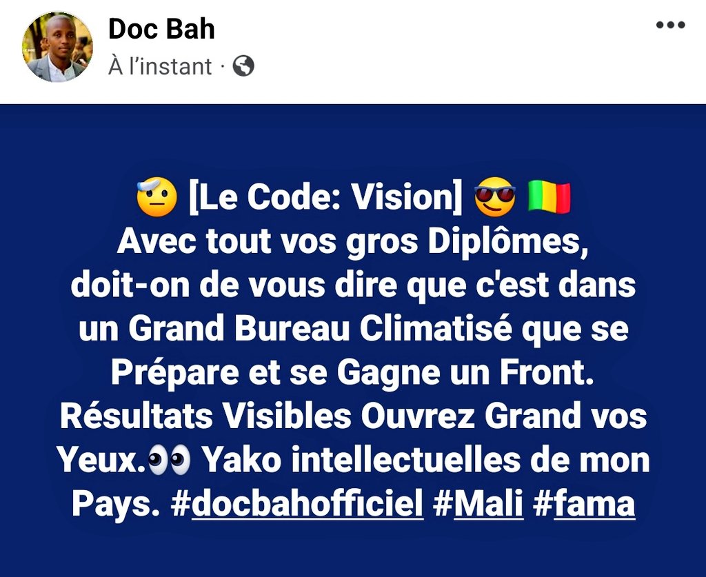 KO retournez front ! Tchuuuurrrrr 🫡 <a href="/AbdoulayeDiop8/">Amb. Abdoulaye Diop</a> <a href="/ChoguelKMaiga/">Choguel Kokalla Maiga</a> <a href="/GoitaAssimi/">Général d'Armée Assimi GOITA</a> @Colonel_Maiga <a href="/FAMa_DIRPA/">Tesla News</a> force et courage a vous ! ✊🏽🇲🇱