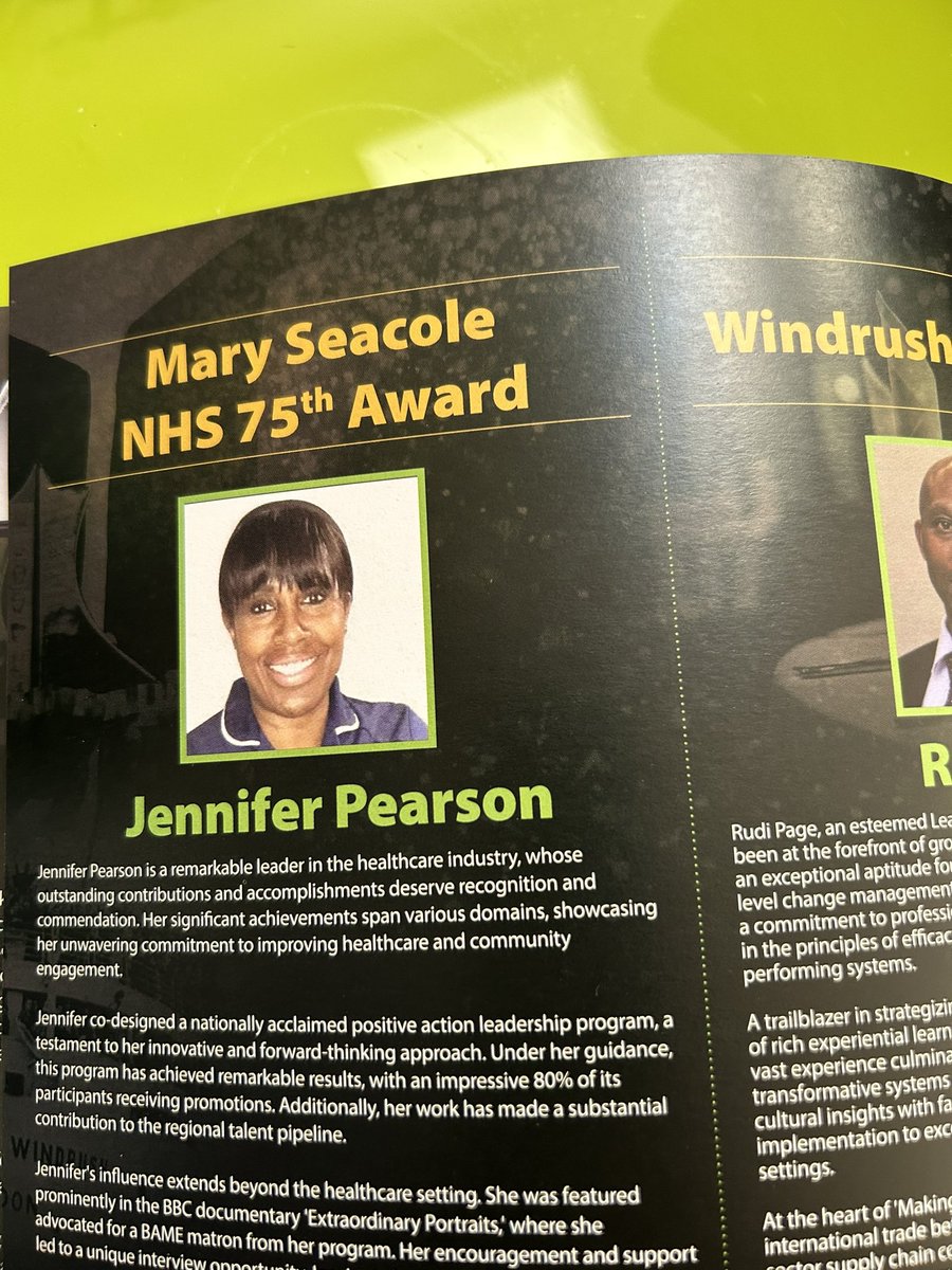 @ProfKevinFenton @CNOEngland @onyiokonkwogp @ROHNHSFT @joan_myers such an honour to be awarded the #MarySeacole #NHS75th award at the Association of Jamaican Nationals Gala & Awards celebrating Black History. So special 2 b recognised by my community & an honour amongst legends