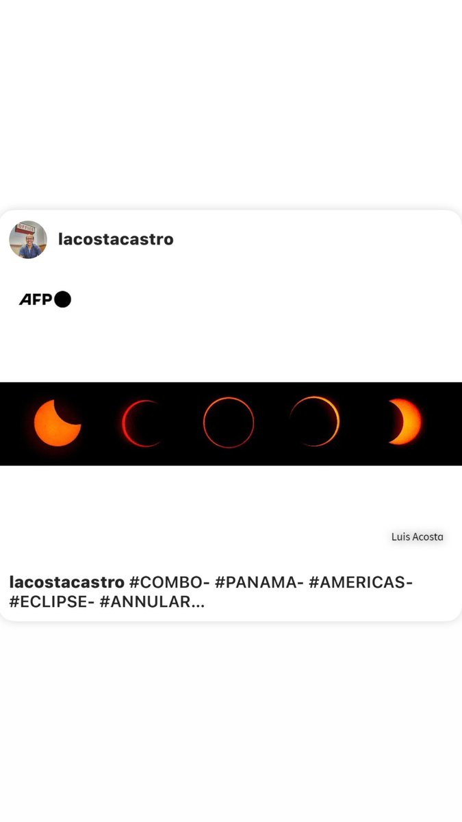 lacostacastro's tweet photo. #PANAMA- #ASTRONOMY- #ANNULAR-#ECLIPSE
The "Ring of Fire" effect caused during the annular solar eclipse is seen from Penonome, Panama, on October 14, 2023 📸 @lacostacastro @afpphoto @AFP #EclipseSolar https://t.co/AOmww6rafb