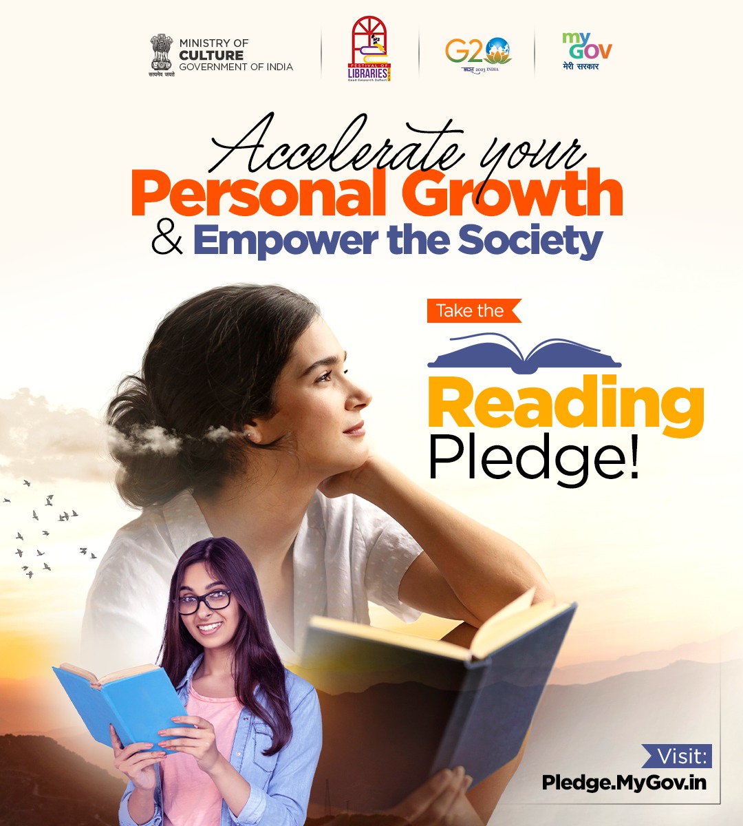#MyGov-ലെ #ReadingPledge-ൽ പങ്കെടുക്കൂ, നിങ്ങളുടെ ദിനചര്യയിൽ വായന ഉൾപ്പെടുത്തുമെന്ന് പ്രതിജ്ഞയെടുക്കൂ! നമുക്ക് ഒരുമിച്ച് വായനയുടെ ആനന്ദം വളർത്തിയെടുക്കാം.

സന്ദർശിക്കൂ: pledge.mygov.in/reading-pledge/  
#books

@MinOfCultureGoI