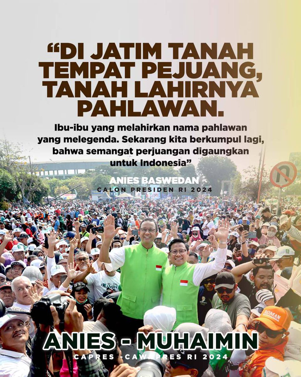 voiceofpkb's tweet photo. Salam Perubahan!

Sidoarjo menggaungkan perubahan! AMIN Mas @aniesbaswedan dan Gus @cakimiNOW bekerja keras agar seluruh kemandirian bangsa terwujud!
Kita ingin Indonesia yang adil, yang kekayaannya bisa dirasakn semua masyarakat! 🇮🇩💚

#ArusPerubahanAMIN
#AniesMuhaimin2024 https://t.co/72gRCQbT1C