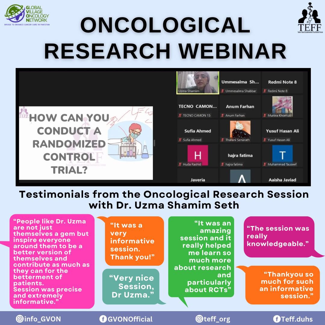 On 11th October, a session on Oncological Research took place online. In this session, we had the pleasure of hosting Dr. Uzma Seth, an expert in the field of cancer research.

After the webinar, we were thrilled to receive numerous positive testimonials from our participants.