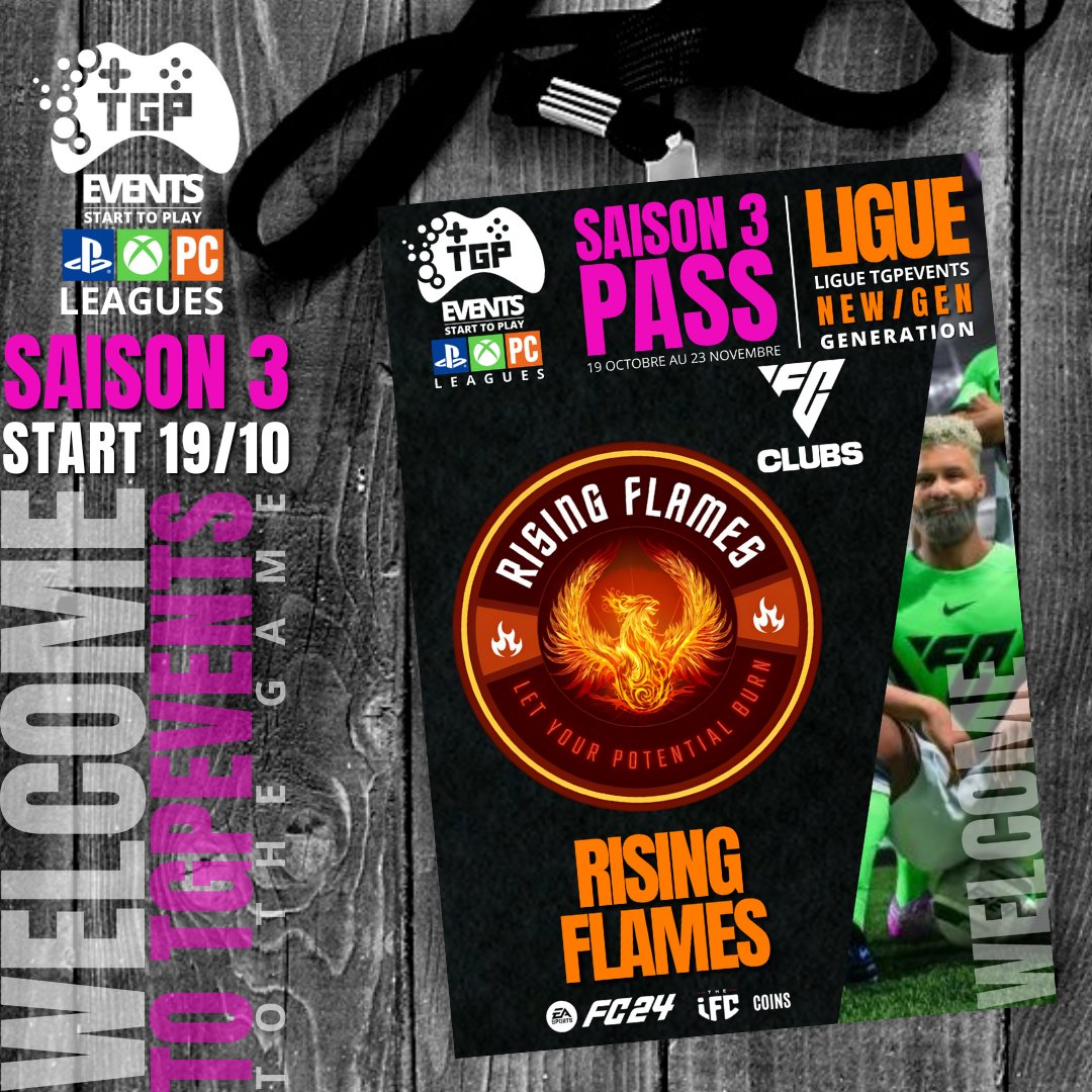 🚀 L'attente est terminée, la "TGP Event League" est sur le point de démarrer ! 🎮🏆

📆 JEUDI 19 OCTOBRE 

Rejoignez nous pour soutenir "Rising Flames" dans cette aventure passionnante ! Nous sommes prêts à embraser la compétition. 🔥💪
#TGPEventLeague #eSport #RisingFlames 🚀