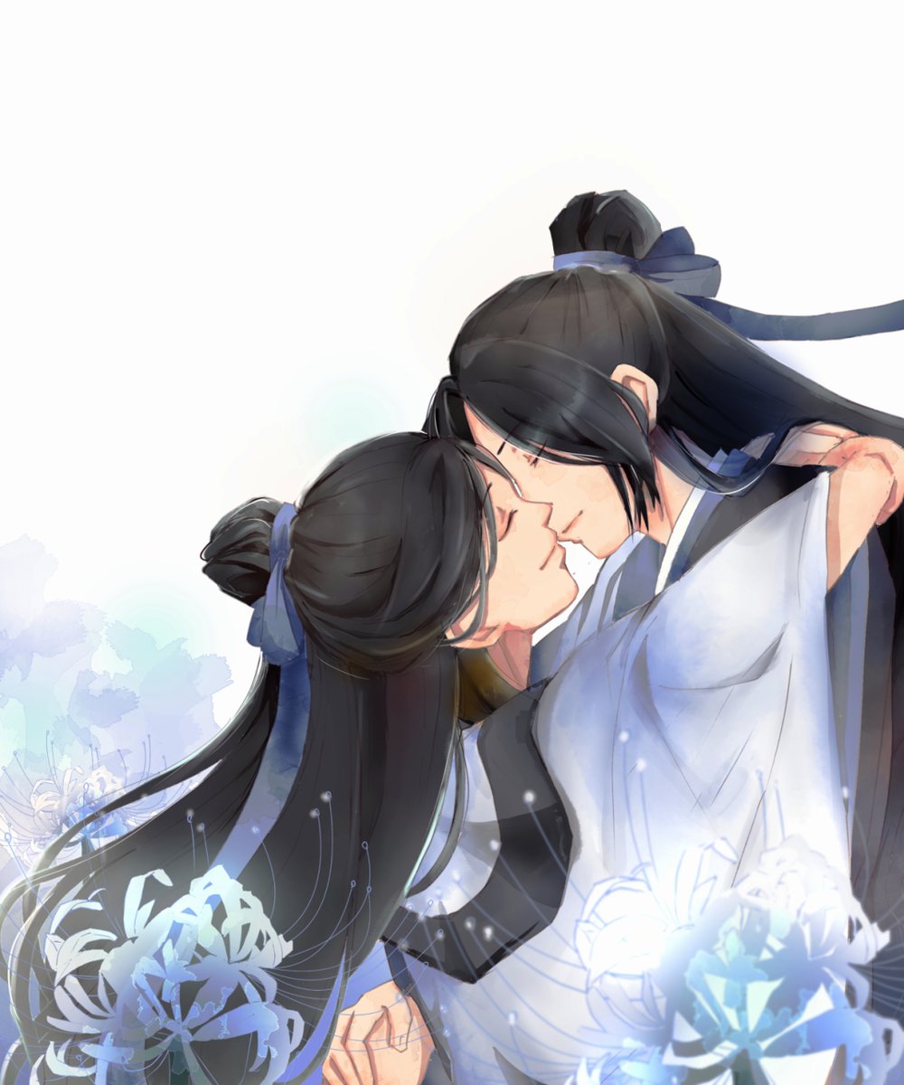 Nonoko0810's tweet photo. #魔道祖師  #イラスト　
「おかえり」

彼岸花の別名曼殊沙華は、サンスクリット語で『天界に咲く花』の意味だそうです。白い花は「また逢う日を楽しみに」 https://t.co/hSpYDJnGYD