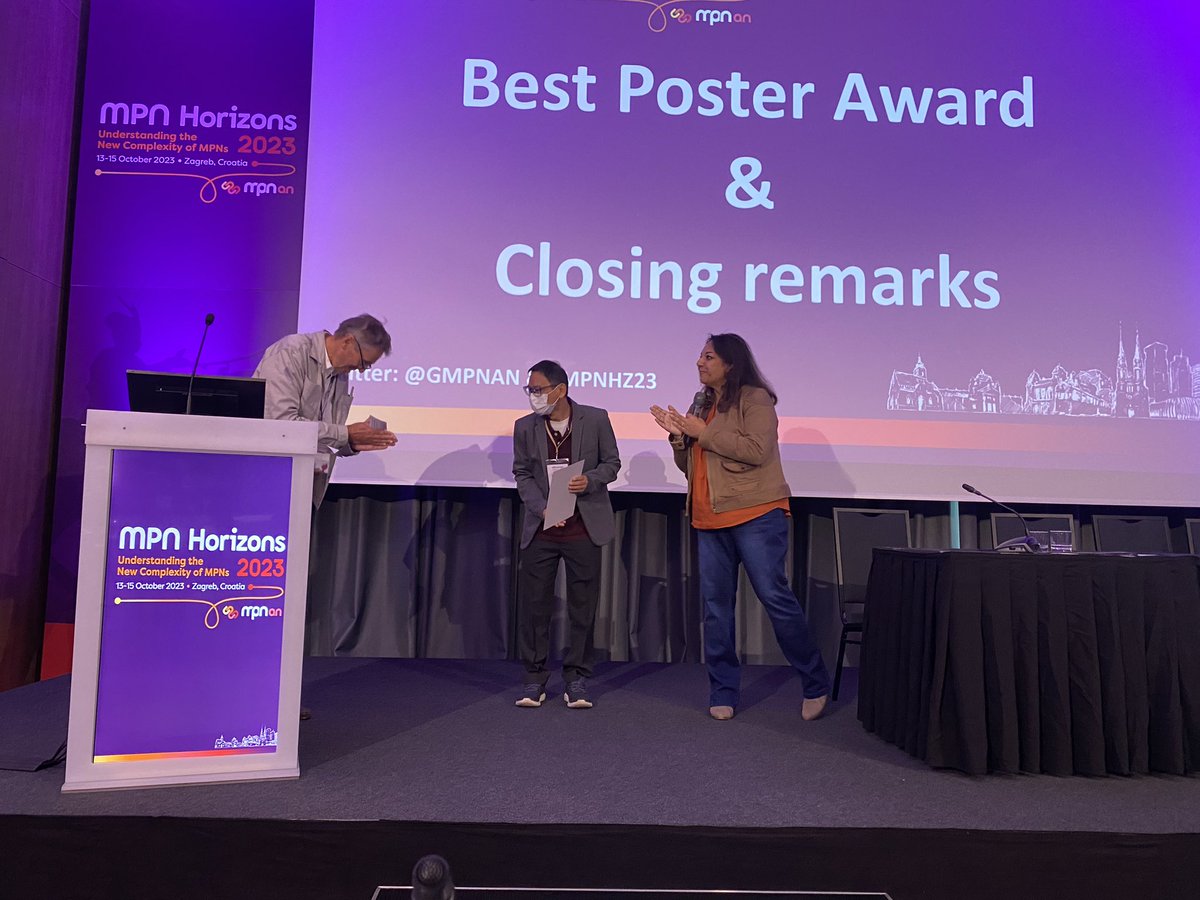 GMPNAN's tweet photo. We are finishing #MPNHZ23!
Well known best poster awards have been delivered.
1. France
2. Sweden
3. Thailand
Thank you all for being a part of the 8th MPN HORIZONS 2023!
See you next year!! https://t.co/sYtbZ7rZcR