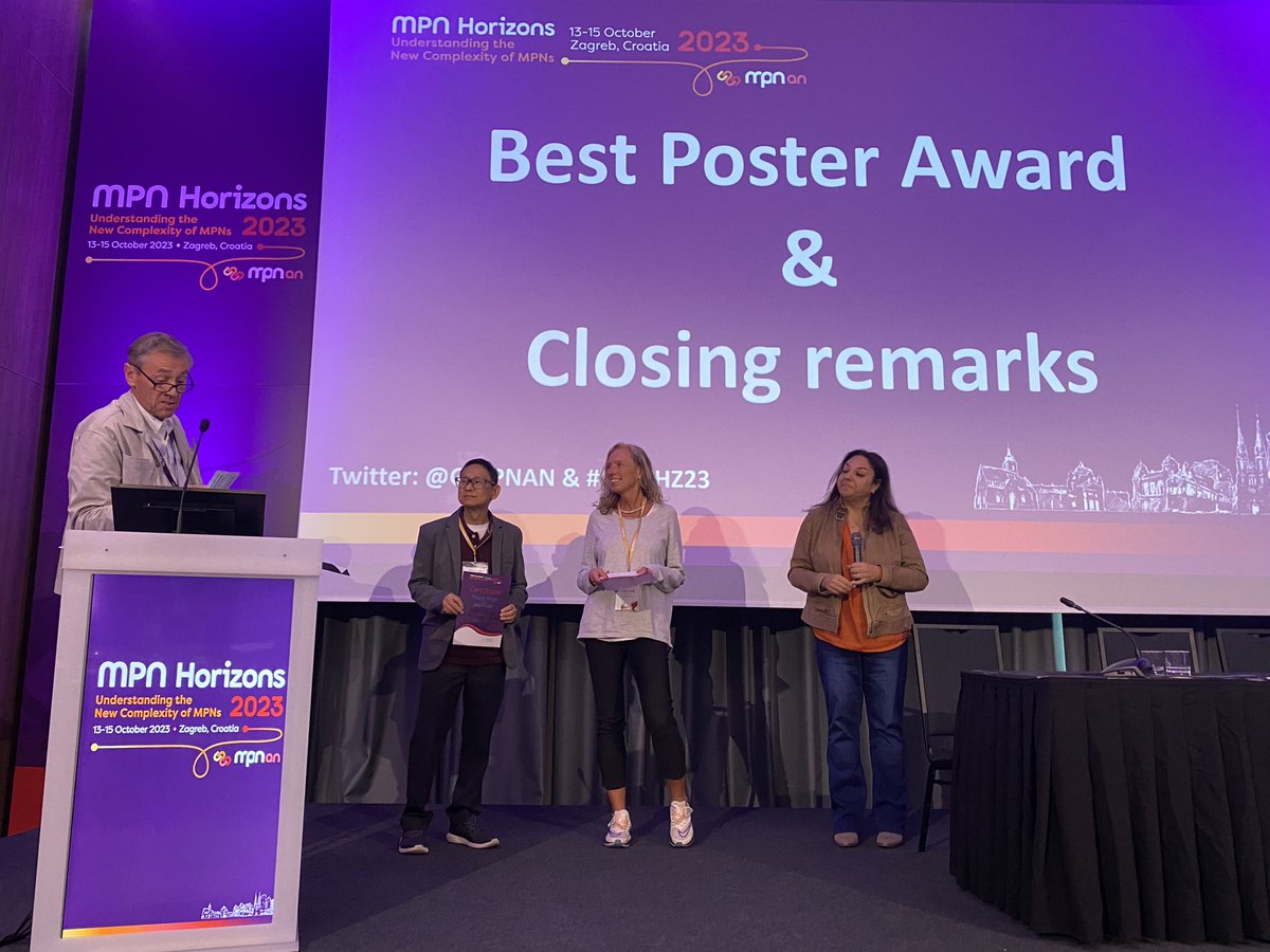 GMPNAN's tweet photo. We are finishing #MPNHZ23!
Well known best poster awards have been delivered.
1. France
2. Sweden
3. Thailand
Thank you all for being a part of the 8th MPN HORIZONS 2023!
See you next year!! https://t.co/sYtbZ7rZcR