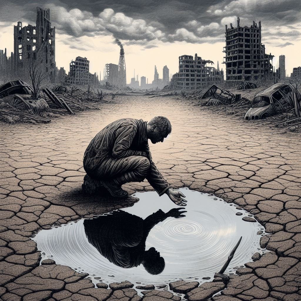 Nano_Phi's tweet photo. Avait-il plu cette nuit ? Miracle ! Ce n'était pas arrivé depuis le Cataclysme, vingt ans plus tôt. L'espoir avait la forme d'une flaque d'eau. J'y plongeai la main, assoiffé, enivré. La brûlure de l'acide me transperça de douleur. — Et c'est à cet instant que gronda le tonnerre. https://t.co/v3BzOci5nX