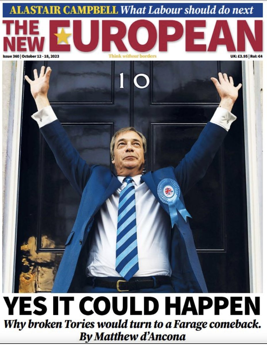 MartinDaubney's tweet photo. Nigel Farage as a future Tory Leader, sweeping into No 10 by a landslide?

The pro-EU establishment, the Remainstream media, the #RefugeesWelcome mob fear this. And for good reason

Millions feel Britain needs its Trump. Right now, there's only one man for the job https://t.co/4YXKw18now