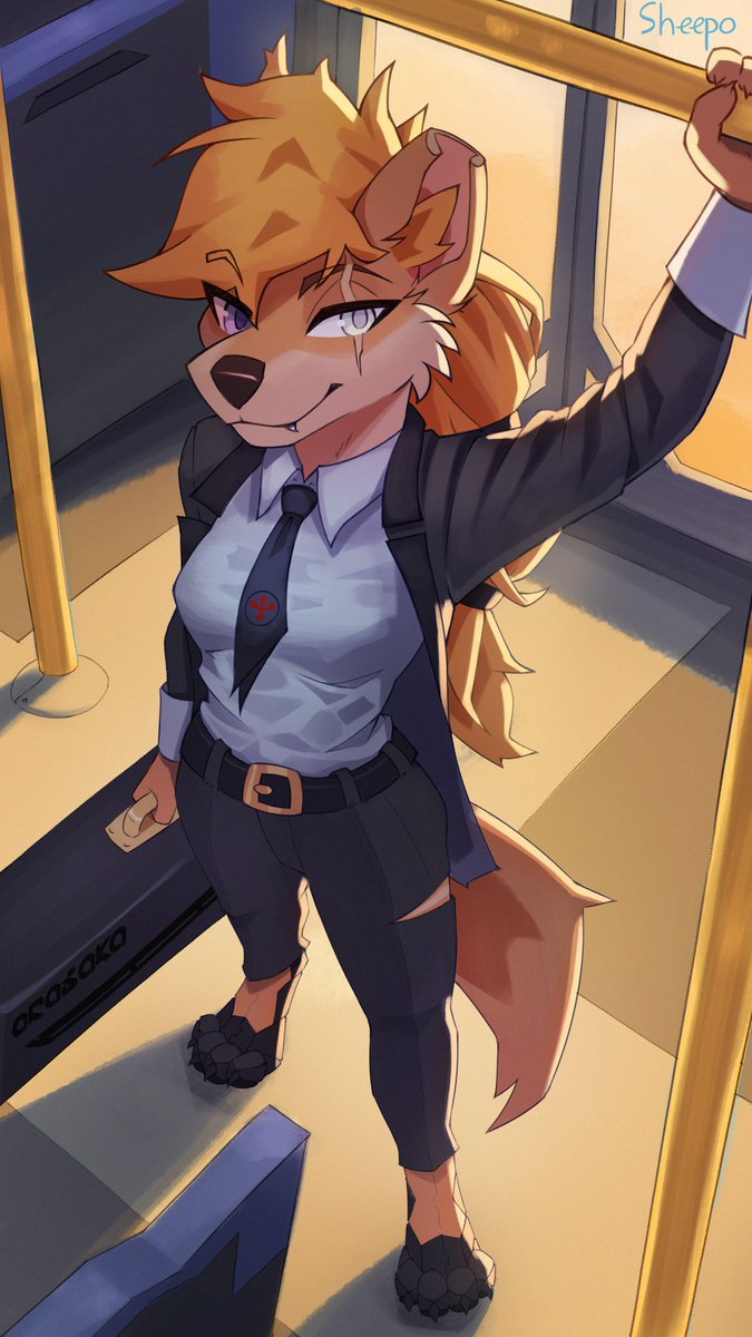 SheepoArt's tweet photo. Security staff on her way to work 
#furry https://t.co/5WPWoFWBKn
