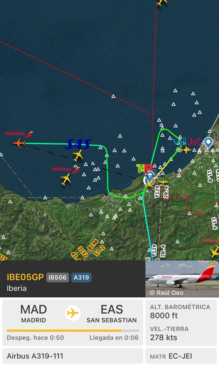 DonostiAir's tweet photo. ‼️DESVIADO #IB506
#Madrid - #SanSebastian
Compañía: @Iberia
Avión: Airbus A319
Programado: 11.55-13.00
por METEO VIENTO‼️
Desviado a BILBAO⚠️⚠️⚠️
@controladores https://t.co/9ru9d2mwT8