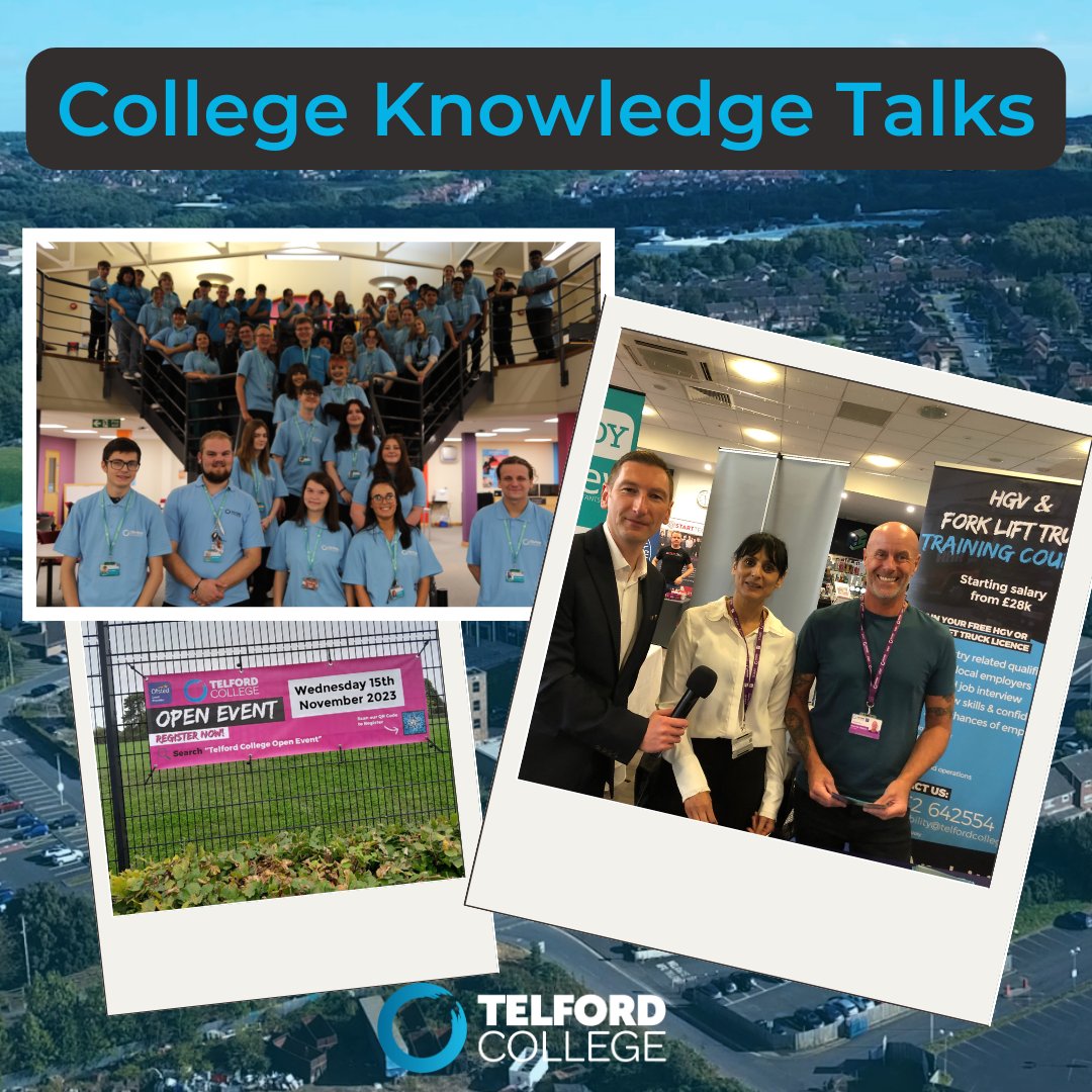 telfordcollege's tweet photo. #CollegeKnowledge
This week we've been to the @@ShropsChamber of Commerce expo in Shrewsbury and spoke to @tv_shropshire 📺
We had a really successful open event and we are ready for our next event - 15th November 🌟
We also visited @HabAbrahamDarby and @charlton_school 📚 https://t.co/UBKBSYMEdb