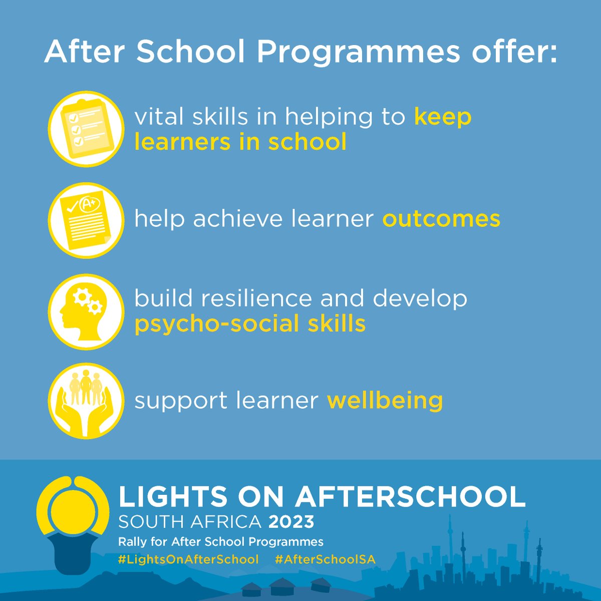 QalisaFoundatio's tweet photo. Educating students not just for school, but for life. 

Opening safe after school spaces for learners allows them to have access to the support they need to thrive both in and out of the classroom. 

#AfterSchoolSA #LightsOnAfterSchool https://t.co/Mj5ANY7zBF