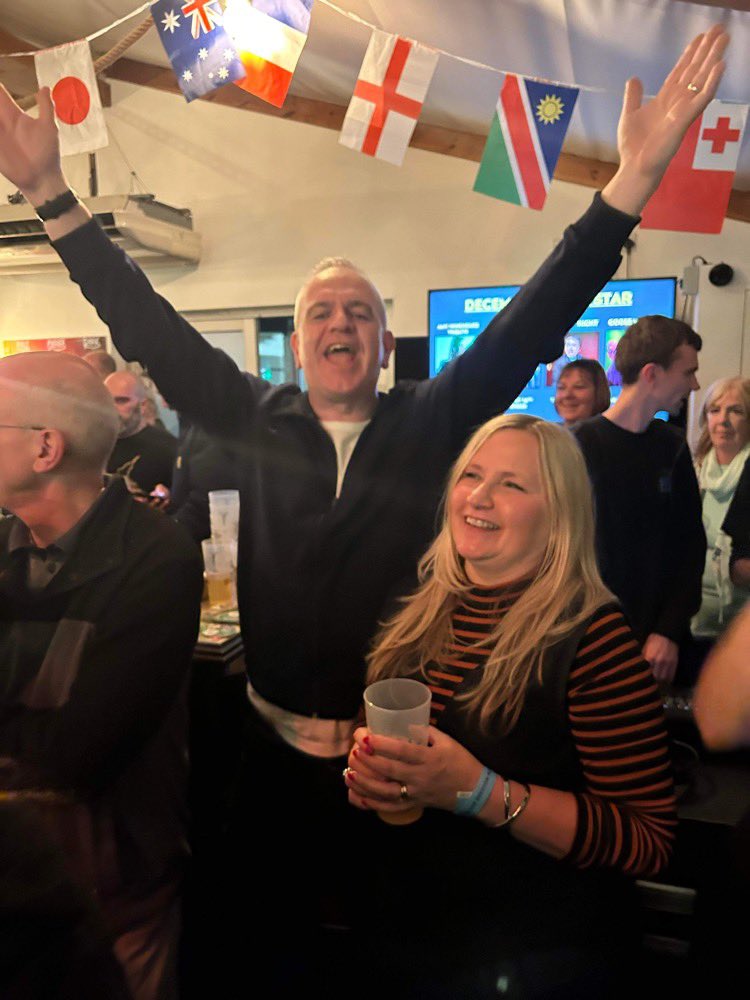Greg4Broxtowe's tweet photo. As you can see, we all enjoyed the wonderful @OxjamBeeston last night. Thanks so much to all the organisers, venues, musicians and revellers who made it such a fab success. Our #Polish friends from #grudziadz loved it. #CCity @broxtowebc @Treecull @BeestonFilm #AlwaysBroxtowe https://t.co/lCUCHA8tuf