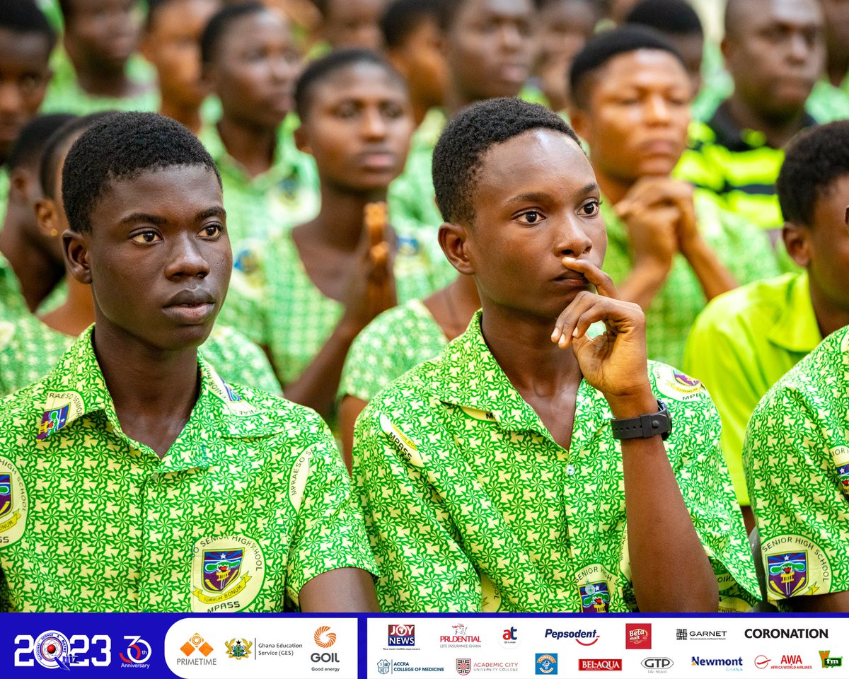 NSMQGhana's tweet photo. End of Round 2:

Wesley Girls’ High School: 28pts
Mpraeso SHS: 19pts
Bishop Herman College: 07pts

#NSMQ2023 #NSMQ30 #NSMQQuarters #Primetime https://t.co/SKt5LqzFB5