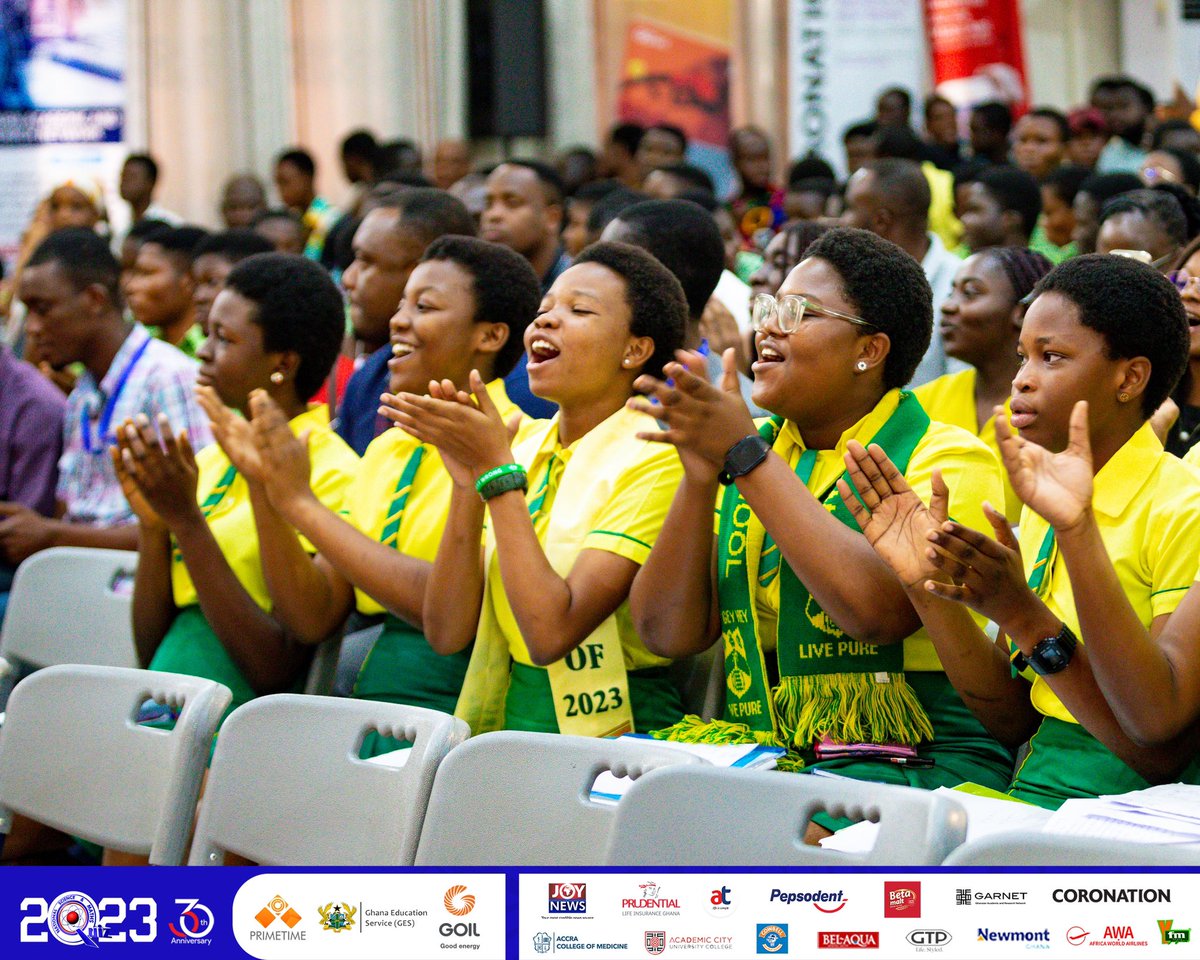 NSMQGhana's tweet photo. End of Round 2:

Wesley Girls’ High School: 28pts
Mpraeso SHS: 19pts
Bishop Herman College: 07pts

#NSMQ2023 #NSMQ30 #NSMQQuarters #Primetime https://t.co/SKt5LqzFB5