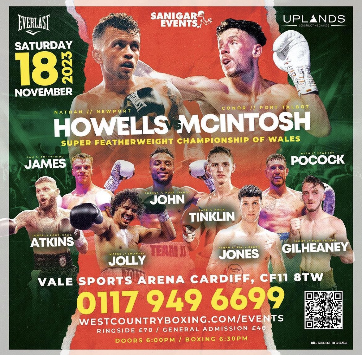 18th November…… 5 weeks 🤩

Huge thanks to everyone who’s reserved their tickets so far. Grateful for all your continued support 🏴󠁧󠁢󠁷󠁬󠁳󠁿🥊