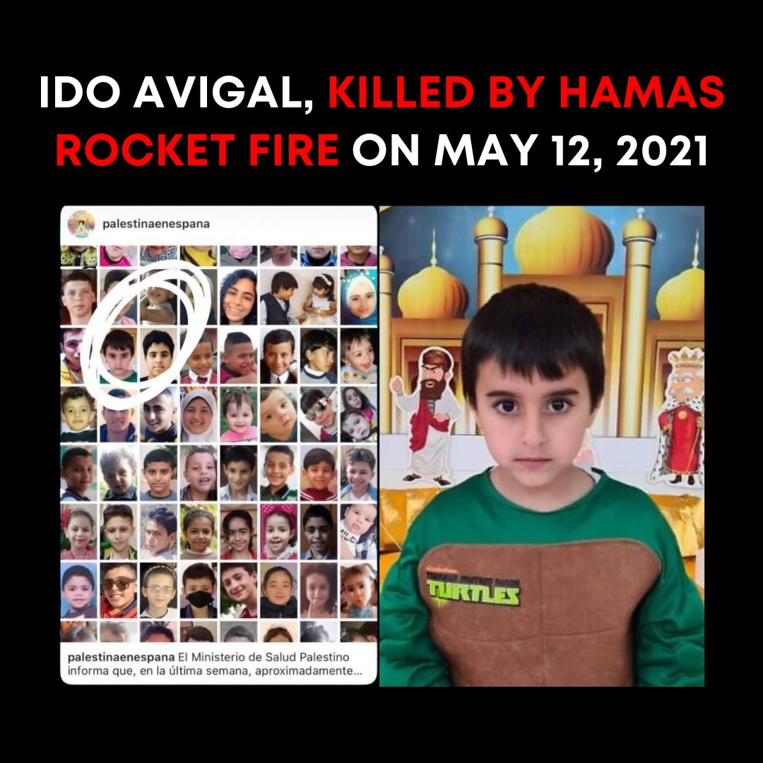 Fake news alert ❗️:

Official Palestinian channels are putting out fake information in which they include an Israeli child murdered by Hamas as a Palestinian victim of the current round of violence.

The image they posted is from 2022 and includes a photo of Ido Avigail who was