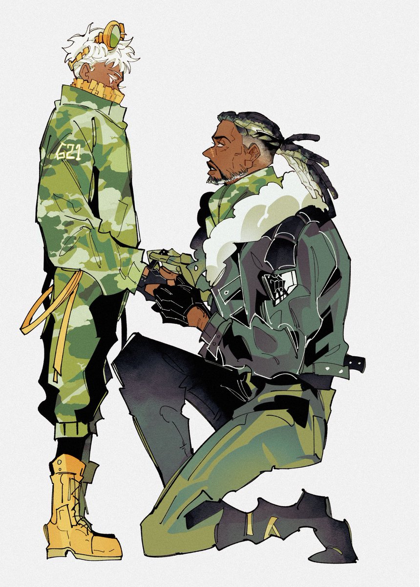 multiple boys 2boys dark-skinned male jacket dark skin boots gloves  illustration images