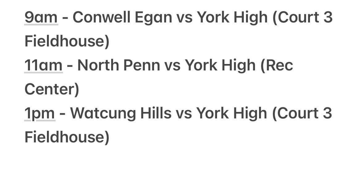 Ciarra Gibbs (@ciarragibbs) on Twitter photo Can’t wait to compete in the Kutztown Shootout today, here’s my schedule!💙
<a href="/YBearcats/">York High Lady Bearcats</a> Can’t wait to compete in the Kutztown Shootout today, here’s my schedule!💙
<a href="/YBearcats/">York High Lady Bearcats</a>