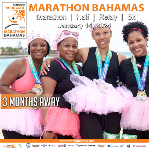MarathonBahamas's tweet image. It's time to gear up! Just three months to go until Marathon Bahamas - let's do this!" #MarathonBahamas #3MonthsToGo #RunnersLife 🏃🏽🏃🏽

Register today! marathonbahamas.com