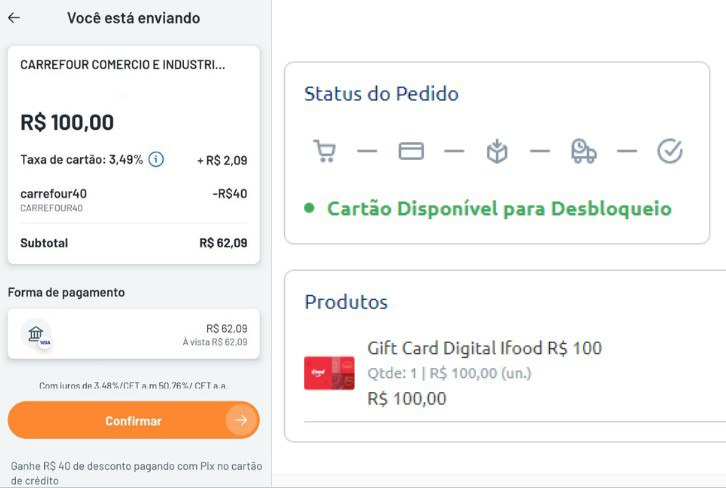 Vale Cartão Presente - iFood Card Virtual 50 Reais  Card Store - Card  Store - Cartão Presente, Voucher, Vale Presente, Gift Card PSN, Xbox,  Netflix, Google, Uber, iFood, Steam e muito mais!