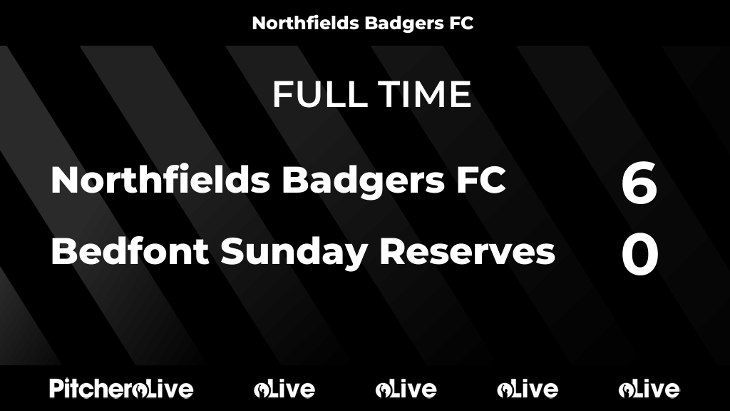 nfieldsbadgers's tweet image. FULL TIME: Northfields Badgers FC 6 - 0 Bedfont Sunday Reserves
#NORBED #Pitchero
pitchero.com/clubs/northfie…