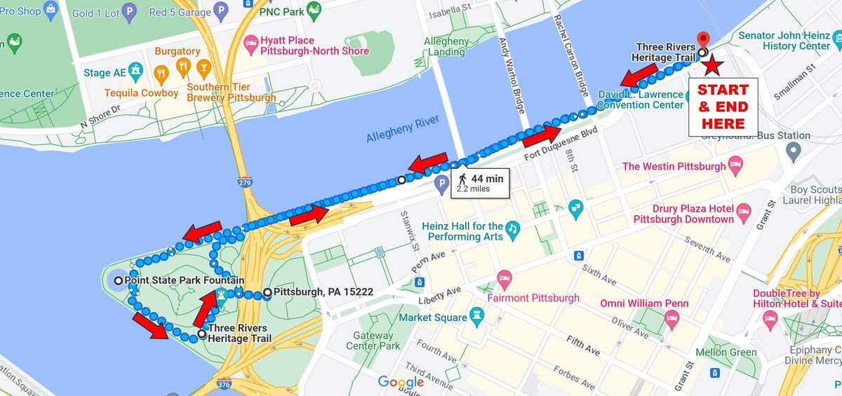 Join #OutdoorAfro & GSA for a morning walk along the Allegheny River at 9:45am today! Meet me at 1st floor East Lobby of David Lawrence Convention Center. Map of meetup location & route attached. @BlkinGeoscience @GeoLatinas @geosociety @drjbey @IMajestic @aapigeosci #gsa2023