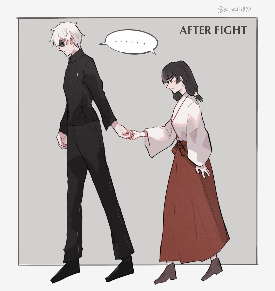 alone061890's tweet photo. 吵完架還是想牽手
#五歌 #gojohime https://t.co/3p5AFyYkA4