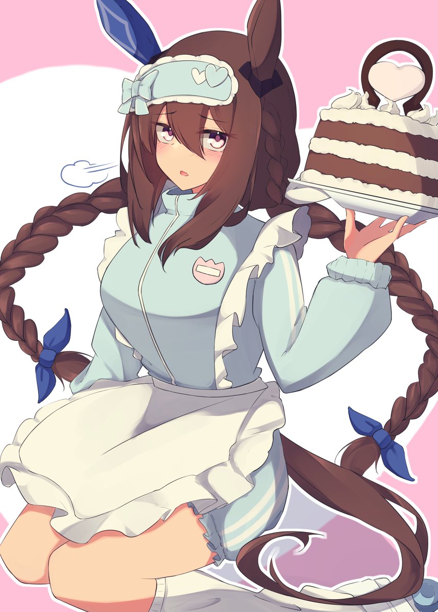 1girl cake animal ears food tail horse ears solo  illustration images