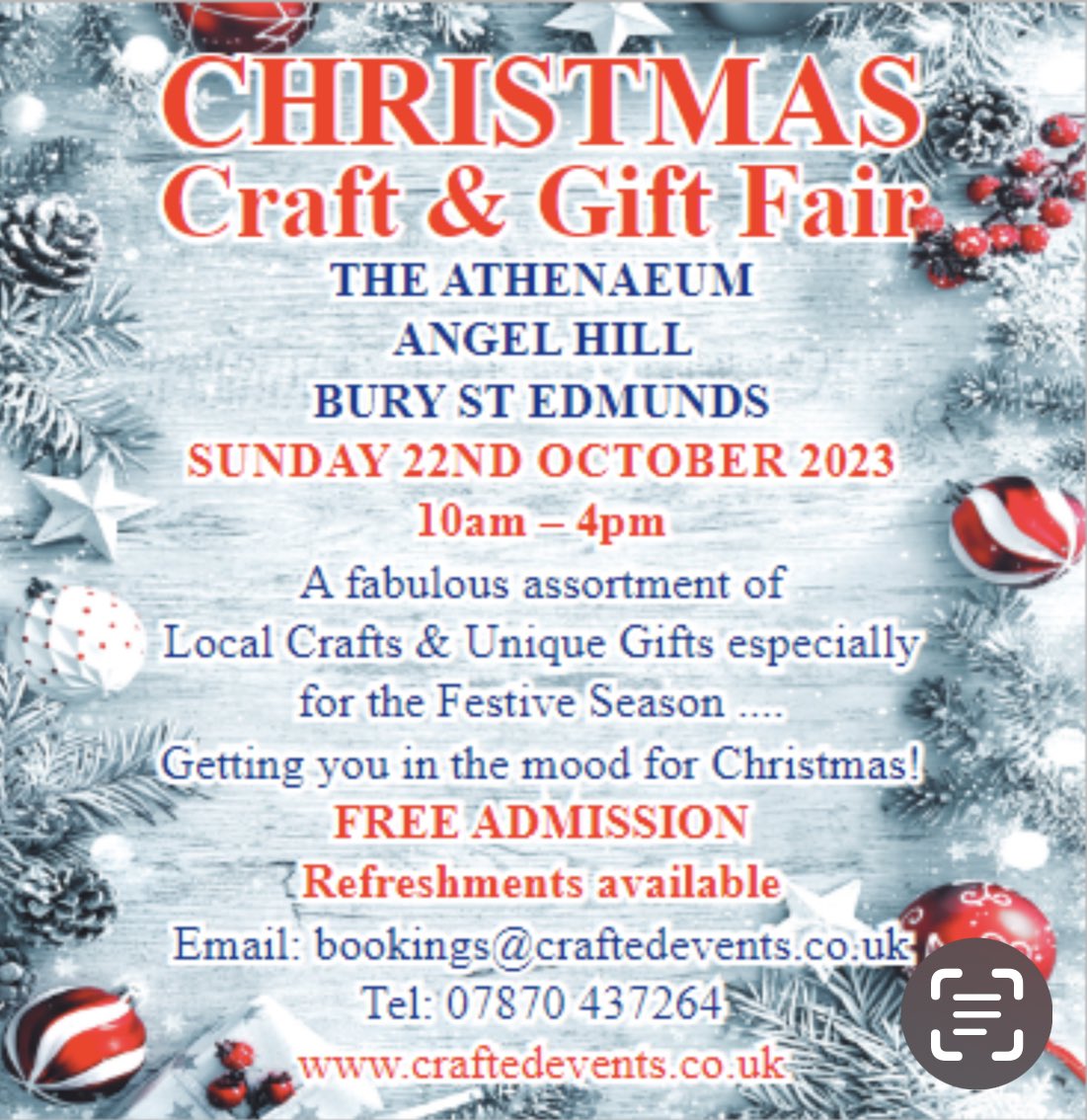BuryStEdsCraftF's tweet photo. #christmas #festive #crafts #gifts #shopping #event #burystedmunds #angelhill #theathenaeum #makers #gifts #sunday NEXT SUNDAY OPEN FROM 10AM Free Admission…..🎁🎁🎄🎄✨ https://t.co/m3GJZJeeOy