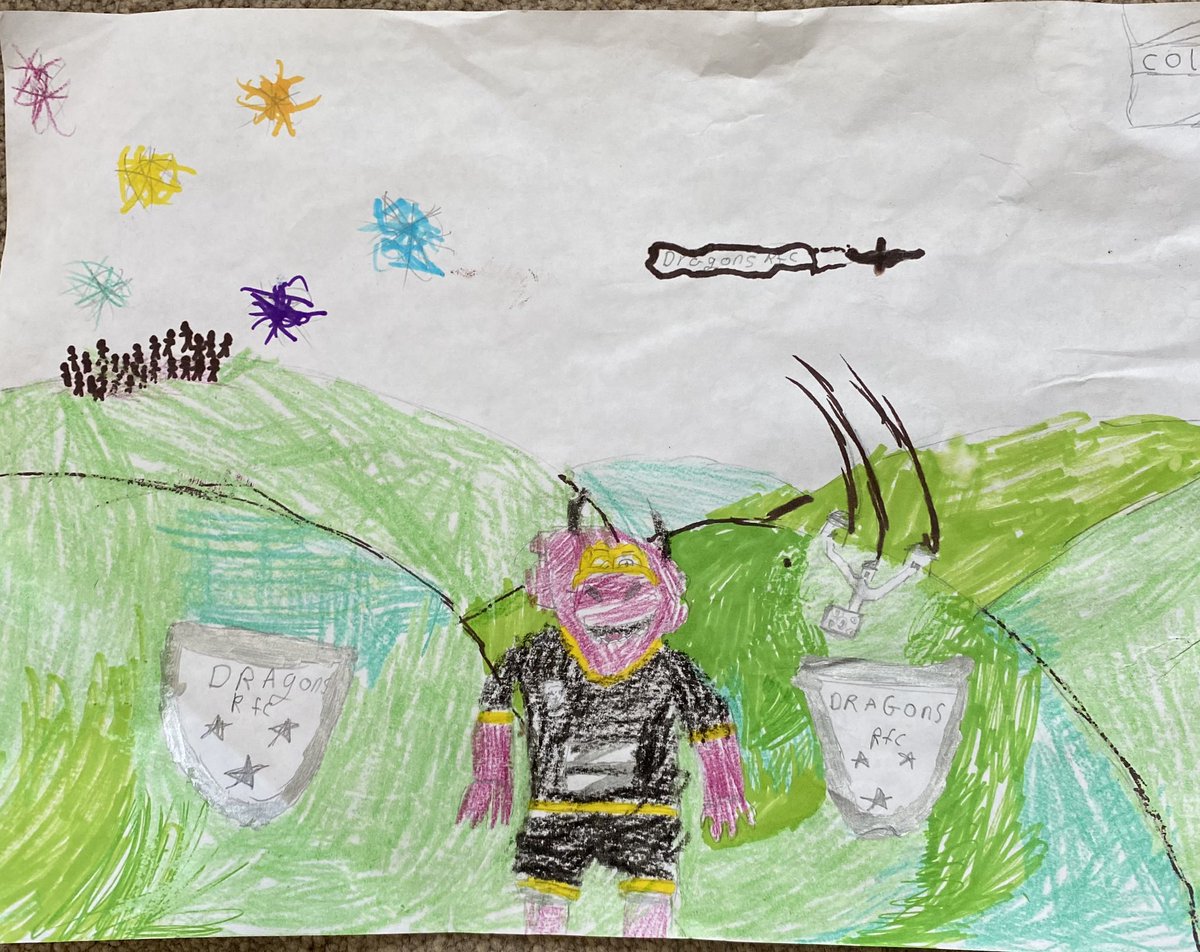 stevelewis38's tweet photo. The children in our @dragonsrugby  Gateway schools were challenged with researching who the Dragon’s mascots were and to draw a picture of them . What a fab effort from everyone 👏👏 #dragonsfamily
@DRA_Community @PinchTygan @kburgess81 @MikeSage9 @kurtishaile @JacInclusion https://t.co/qXYCkxVEdE