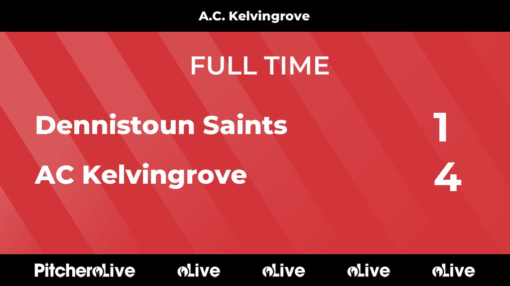 FULL TIME: Dennistoun Saints 1 - 4 AC Kelvingrove
#DENACK #Pitchero
pitchero.com/clubs/ackelvin…