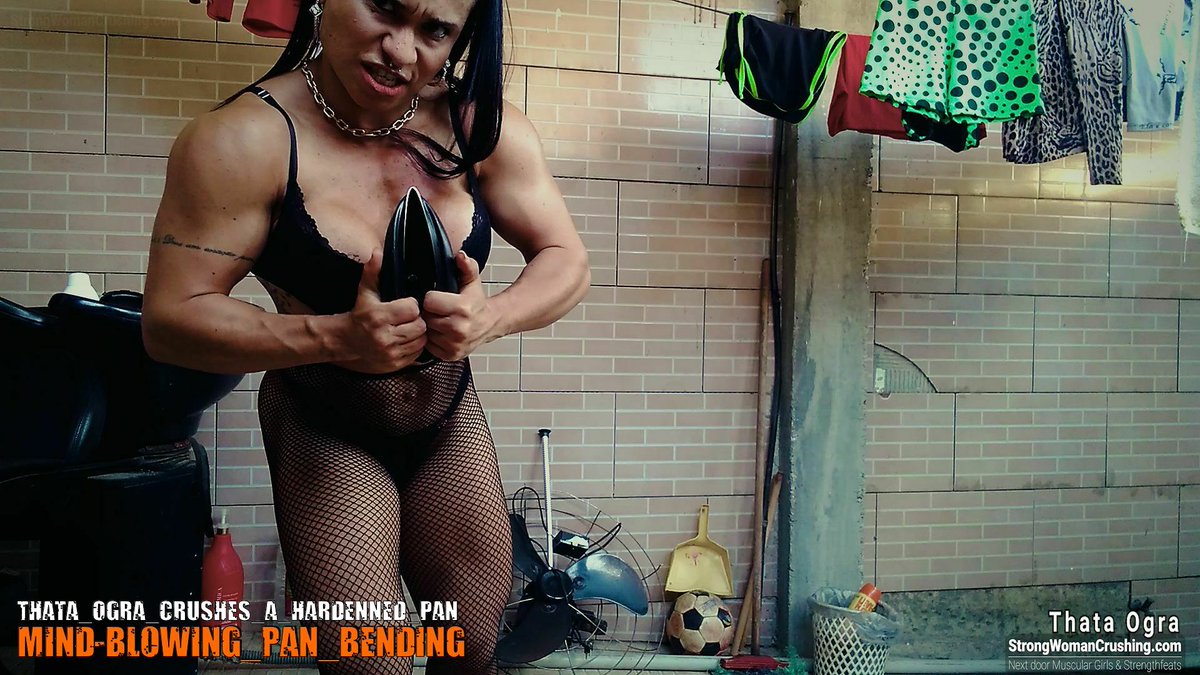 CrushingWoman's tweet photo. 🔥 Witness the POWER of Thata Ogra! 💪💥
🎥 Watch her CRUSH a hardened pan like it's nothing!
💻 Join us at https://t.co/JwM7zmYDfX for MORE feats of strength! 💪🔥
#MuscularWomen #FeatsOfStrength #femalebodybuilders #musclewomen #strengthdisplay #featsofstrength #metalflexing https://t.co/d02KAZaJAT