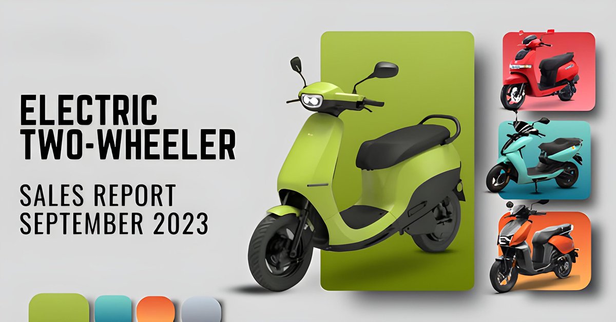 Electric Two-Wheeler Market Share (Sep 2023):

1. Ola Electric: 29.2%
2. TVS: 24.4%
3. Ather: 11.2%
4. Bajaj: 11.1%
5. Ampere: 6.6%
6. Okinawa: 2.8%
7. Bgauss: 1.5%
8. Okaya: 1.4%
9. Revolt: 1.4%
10. Hero Electric: 1.3%
11. Hero: 0.8%
- Others: 8.3%

(Source: VAHAN Portal)