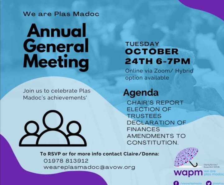 Come and join us to Celebrate Plas Madoc's achievements 🎉🎉🎉 #annualgeneralmeeting #community  #Wrexham