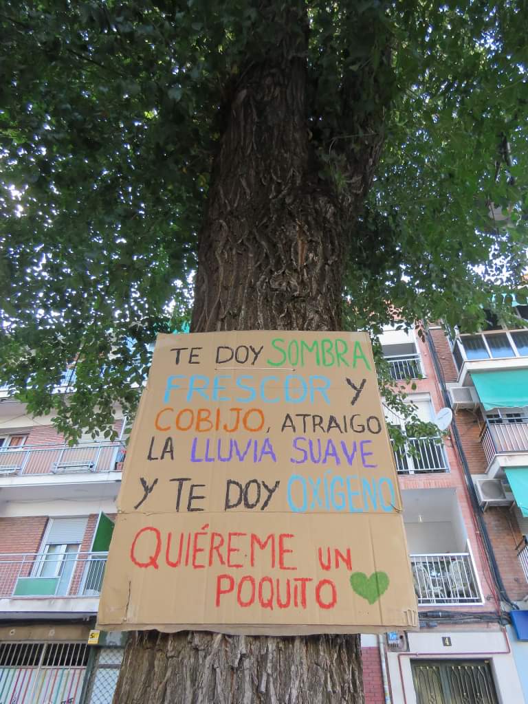 HectorMaeso's tweet photo. Hoy en Getafe lxs vecinxs visibilizan el grave problema del arbolado en el pueblo @acasmer @aytogetafe https://t.co/5DYzyMk0bM
