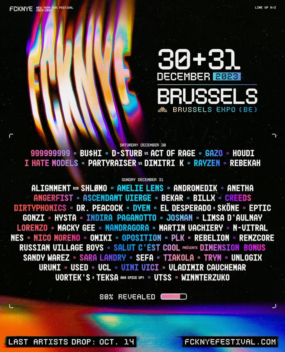 Le festival FCKNYE à Bruxelles s’annonce fou cette année 🤩

◽️ GAZO
◽️ TIAKOLA
◽️ JOSMAN
◽️ WINNTERZUKO
◽️ NES
◽️ KERCHAK
◽️ HOUDI
◽️ LIMSA D’AULNAY 

📆 30 et 31 Décembre 2023