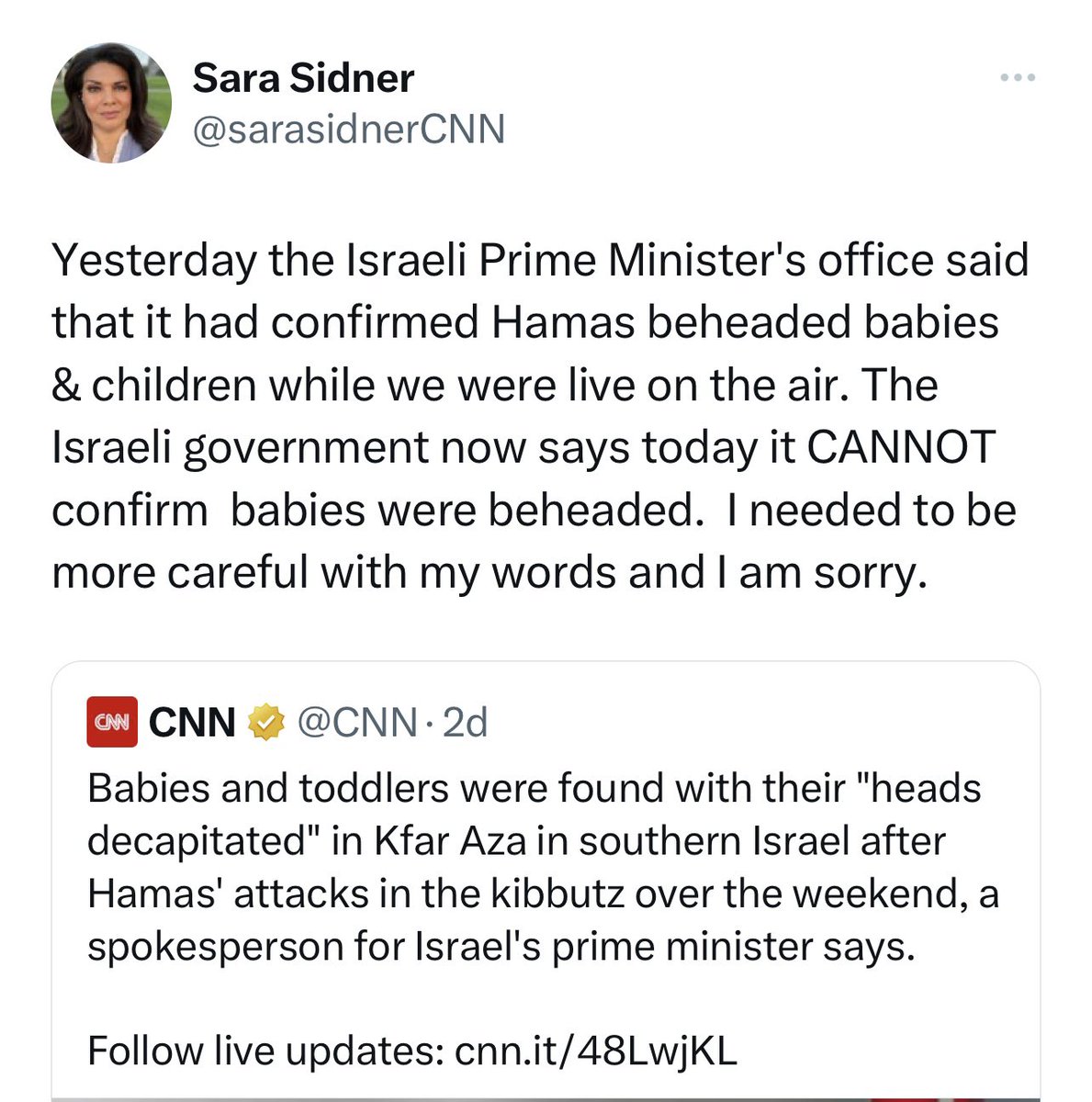 Es gab keine enthaupteten israel. Babys. Erste US-Medien entschuldigen sich. Auch das israelische Militär gibt zu, dass es diese Lüge nicht bestätigen kann. US-Minister Blinken und Präsident Biden sind überführte Lügner. Die „Babyenthauptungslüge“ sollte Brutalitäten gegen