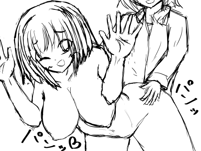 この子のバックのイラストを前作ってあったんだけど、あんまり気に入らなかったので描き直そうかと思った下描き。むっちむちな子を後ろからっていいよね～😎 