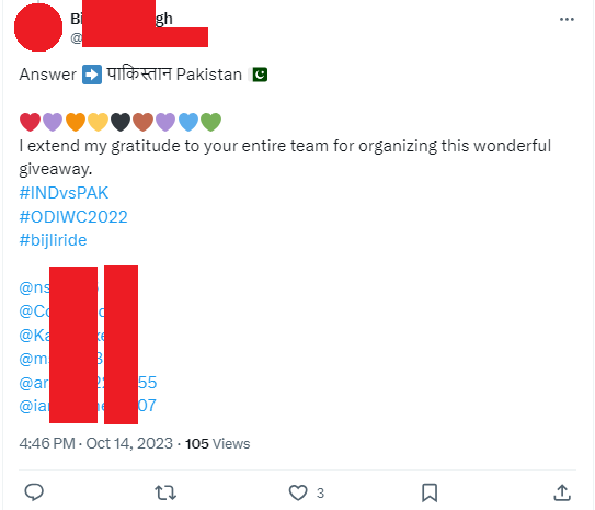 pakpkpka's tweet photo. And then there are SOME ULTRA SHAMELESS PEOPLE who just for a GREED of Rs.150 as prize.. Do this..

Context: A platform was giving Rs.150 to people who predict correct winner... And this man predicted Pak...
150 rupay me bik gye
#Sorry_Pakistan 
#INDvsPAK #WorldCup2023 #WC2023 https://t.co/mZ0baJlogV